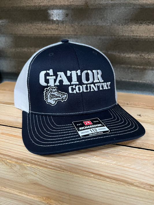Gator Country Hat- Navy/White Mesh